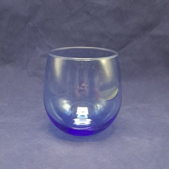 Libbey Blue Stemless Wine Glass Cup - Picture 1 of 8
